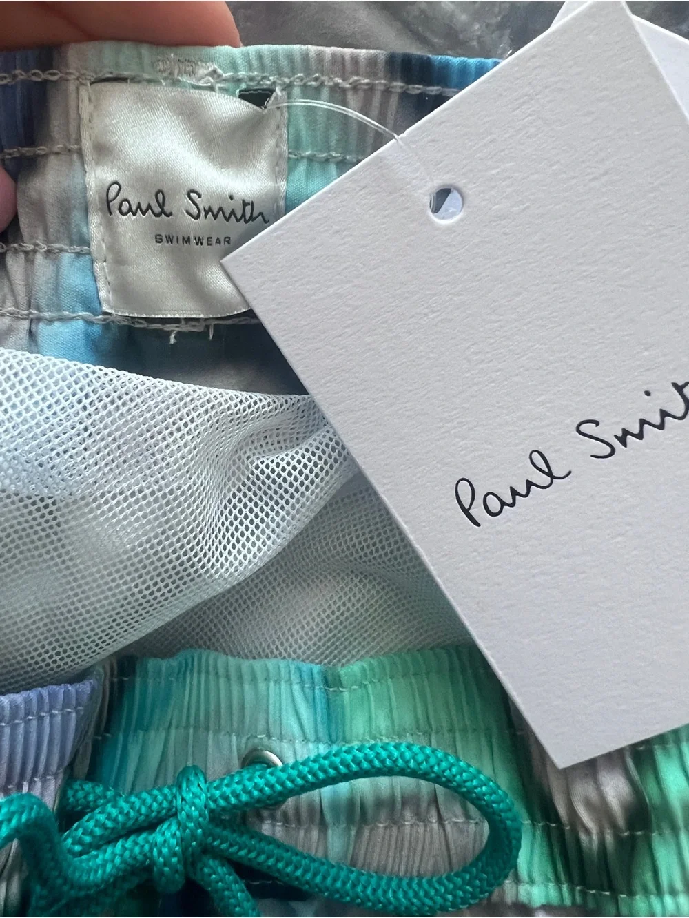 Paul Smith Turquoise and Aqua Men’s Swim Trunks Shorts